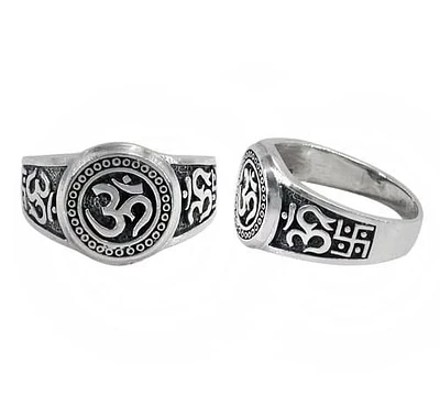 Sterling Silver Om Ring