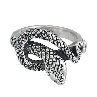 Sterling Silver, Smooth Snake Ring. Approx Size: 17mm Width