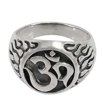 Sterling Silver Om Ring