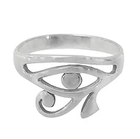 Sterling Silver, Smooth Egyptian Eye Ring. Approx 11m Width