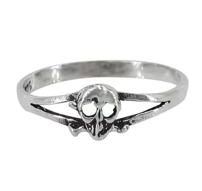 Sterling Silver Skull Ring, 7X7mm Frame