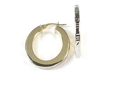 10K Yellow & White Gold Hoop Earrings