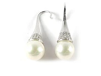 10K White Gold Dangle Earrings