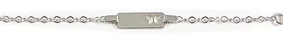 10K White Gold Butterfly Nameplate Children's Bracelet