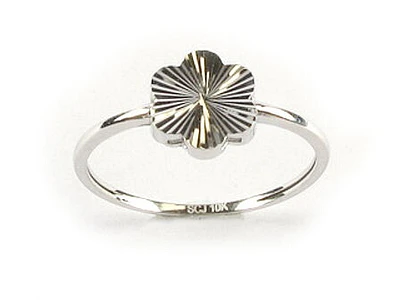 10K White Gold Clover Ring