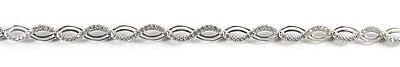 10K White Gold Crossover Loop C.Z Bracelet