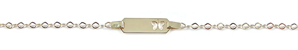 10K Gold Butterfly Nameplate Children's Bracelet