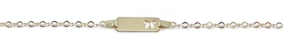 10K Gold Butterfly Nameplate Children's Bracelet