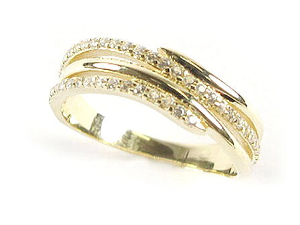 10K Yellow Gold Duo Layer Ring C/Z