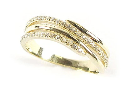 10K Yellow Gold Duo Layer Ring C/Z