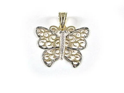 10K Yellow Gold Butterfly Pendant