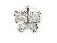 10K White Gold Butterfly Pendant