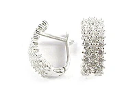 10K White Gold C.Z Lever Back Earrings