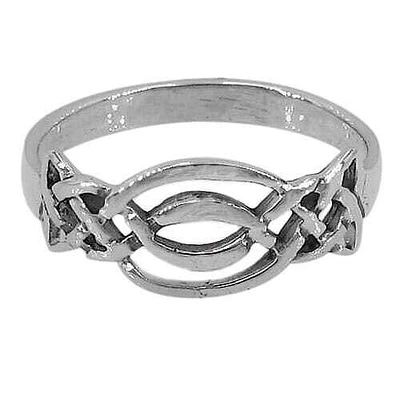 Sterling Silver Celtic Knot Ring, 8mm Width