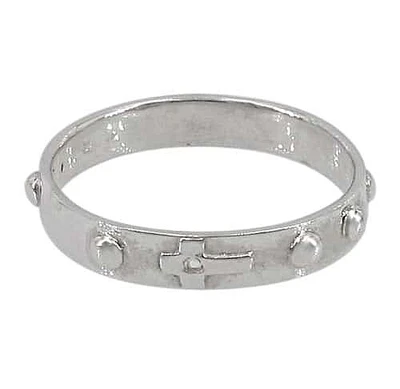 Sterling Silver Cross Band, 3.5mm Width