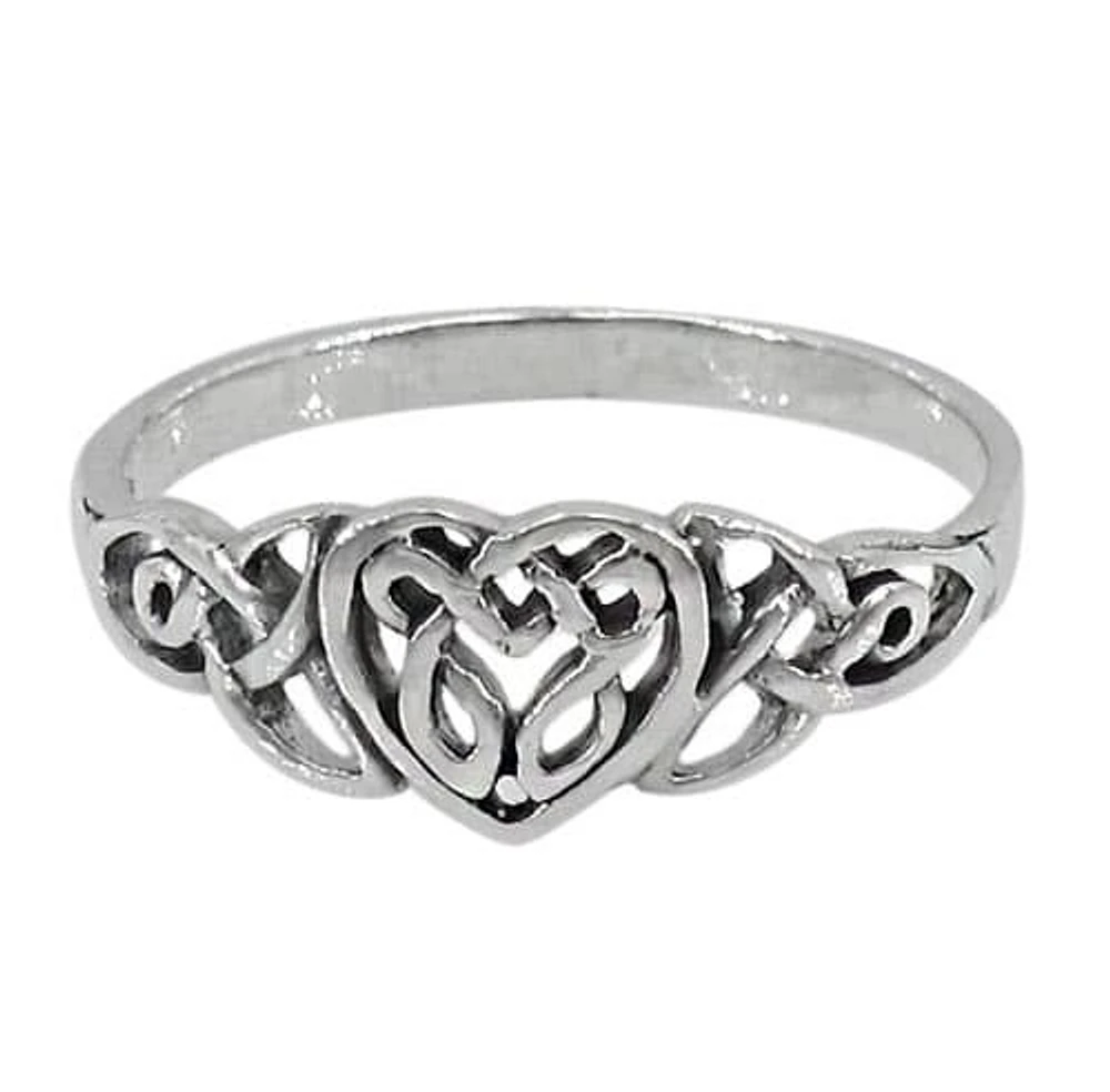 Sterling Silver Celtic Knot Ring, 7mm Width