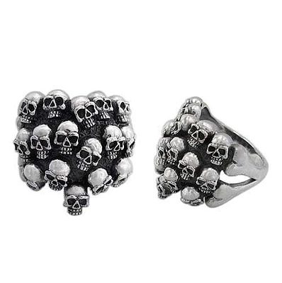 Sterling Silver Skull Ring, 26Mm Frame