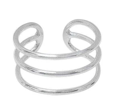 Sterling Silver, Smooth Unique Style Ring. Approx Size: 10mm Width
