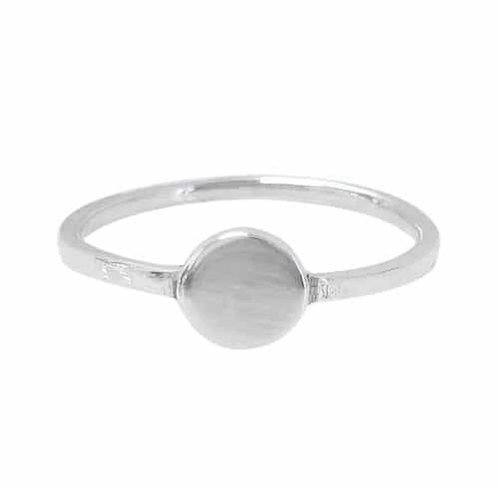 Sterling Silver Circle Signet Ring, 6mm Diameter Plate