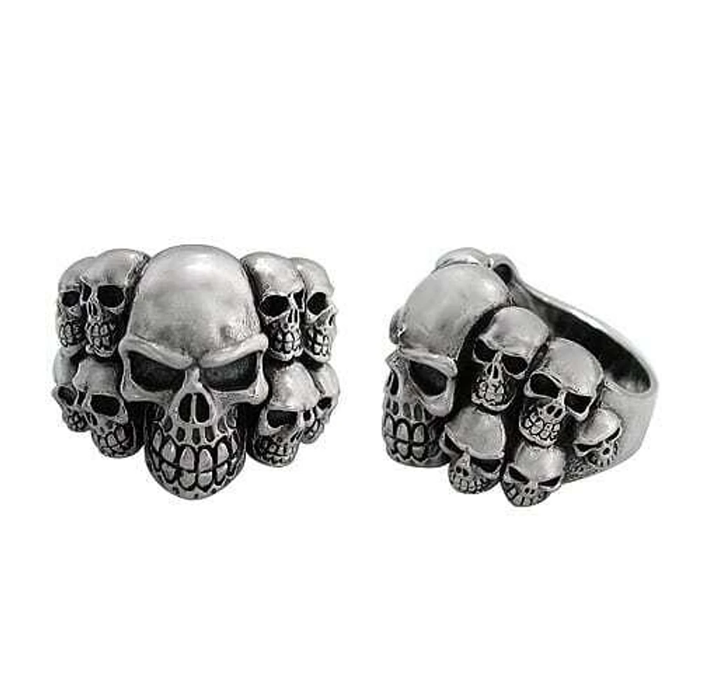 Sterling Silver Skull Ring, 29mm Frame