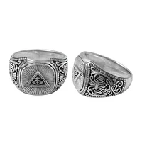 Sterling Silver, Eye Of Providence Ring, 17mm Width