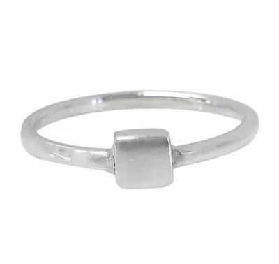Sterling Silver, Initial Ring With Square Plate. Approximate Square Size: 5mm L X 5mm W