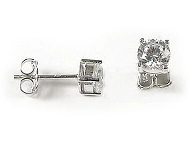 10K White Gold C.Z Stud Earrings