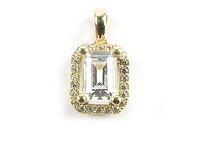 10K Yellow Gold C.Z Emerald Cut Pendant