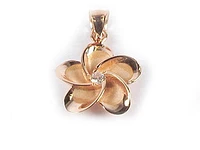 10K Rose Gold Flower C.Z Pendant