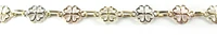 10K Yellow, White & Rose Gold Lucky Clover Bracelet