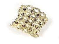 10K Yellow Gold Fancy Coloured C/Z Mesh Layer Ring