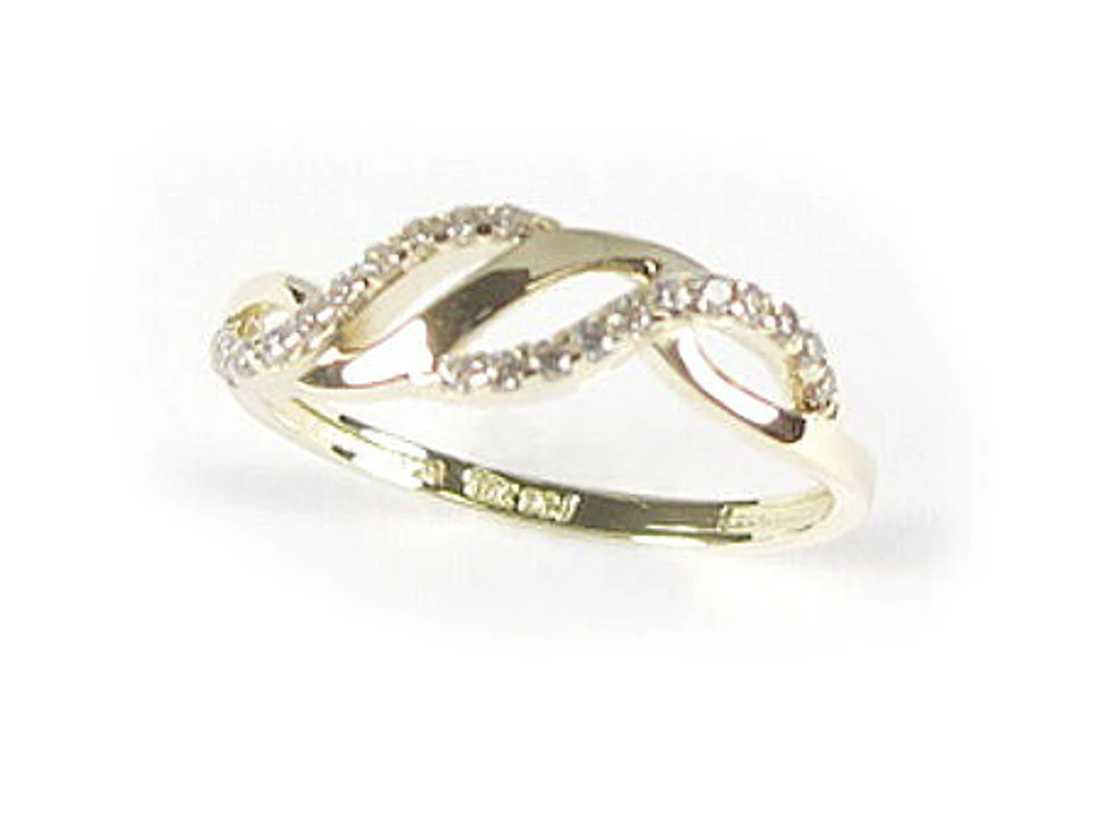 10K Yellow Gold Fancy Intertwined Ring C/Z