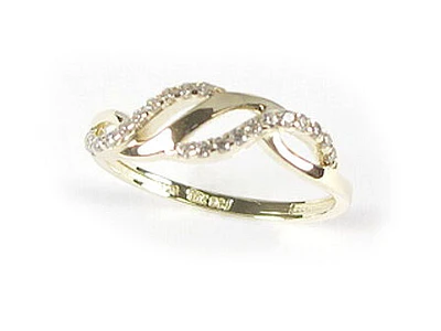 10K Yellow Gold Fancy Intertwined Ring C/Z