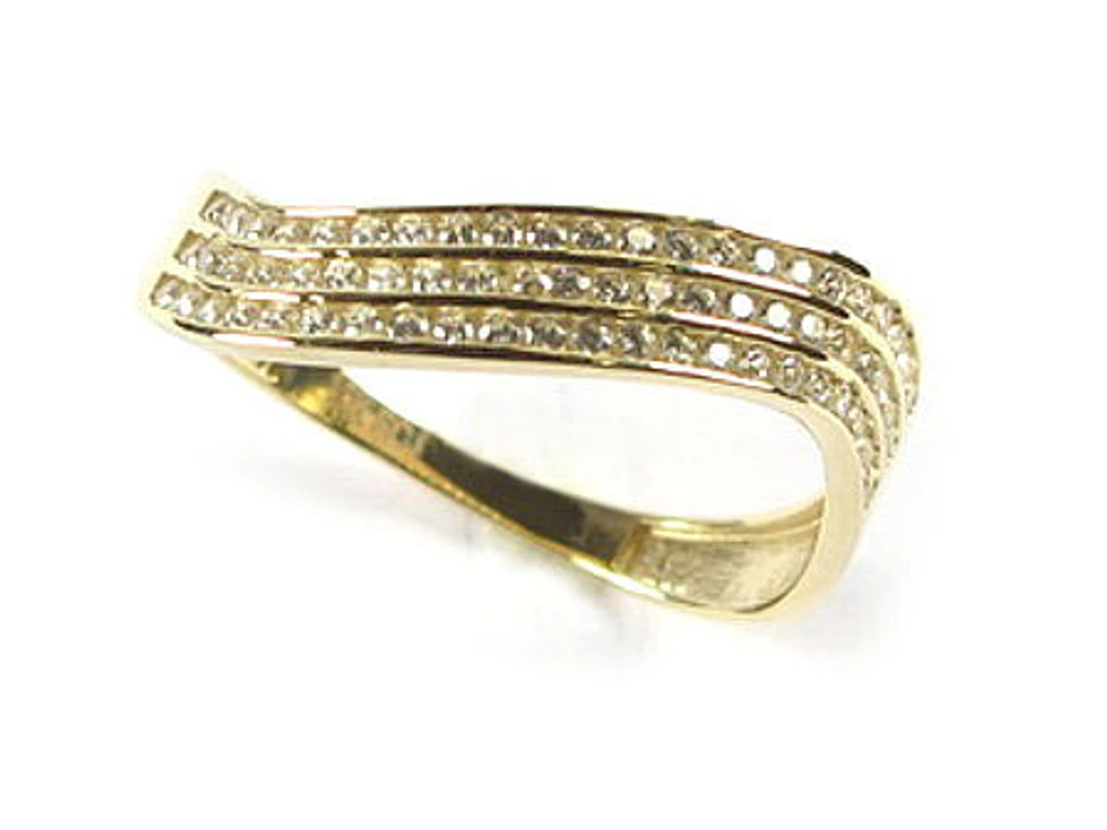 10K Yellow Gold Fancy Layered Ring C/Z