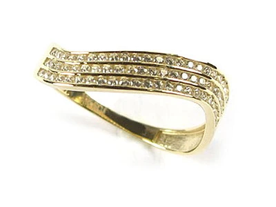 10K Yellow Gold Fancy Layered Ring C/Z