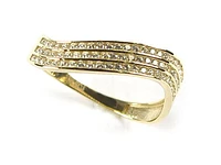 10K Yellow Gold Fancy Layered Ring C/Z