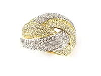 10K Yellow Gold Fancy Multi Layer Ring C/Z