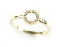 10K Yellow Gold Perfect Circle Ring c.z