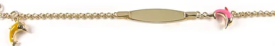 10K Gold Dolphin Nameplate Children's Bracelet