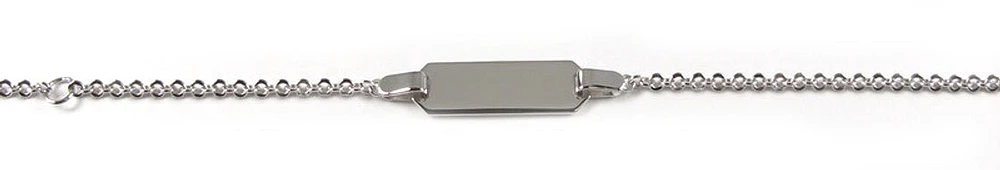 10K White Gold Nameplate Simple Link Children's Bracelet