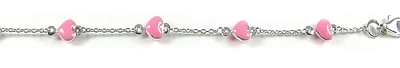 10K Gold Pink Heart Children's Bracelet