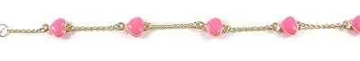 10K Gold Pink Heart Children's Bracelet