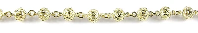 10K Yellow Gold Fancy Bead Ball Bracelet