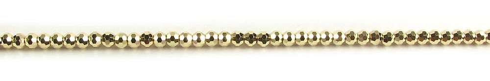 10K Yellow Gold Simple Shimmer Cut Bead Ball Bracelet