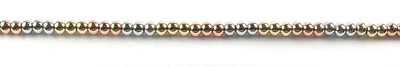 10K Yellow, White & Rose Gold Smooth Ball Bracelet