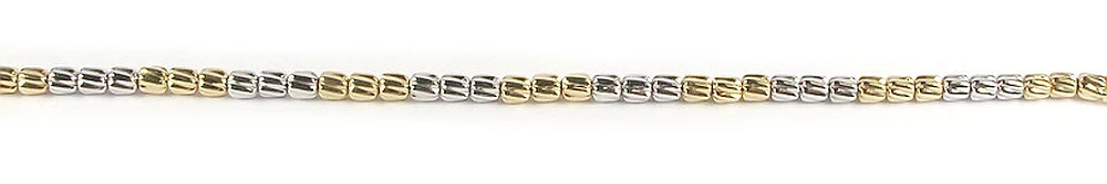 10K Yellow & White Gold Simple Shimmer Cut Bead Ball Bracelet