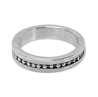 Sterling Silver, Beaded Style Ring. Approximate Band Size: 4.5mm Width