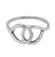 Sterling Silver, Overlap Loop Style Ring. Approximate Frame Size: 9mm Width