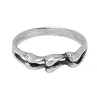 Sterling Silver, Wavy Style Ring With 4.5mm Band