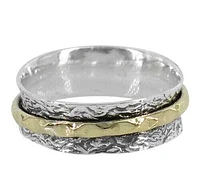 Sterling Silver Meditation Ring With Brass Band